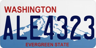 WA license plate ALE4323