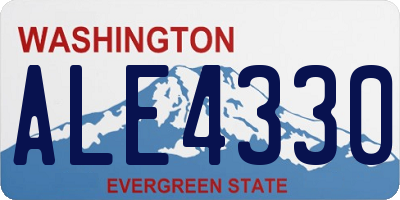 WA license plate ALE4330