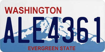 WA license plate ALE4361
