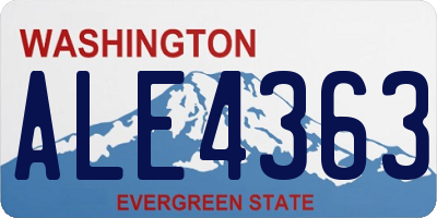 WA license plate ALE4363
