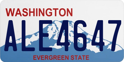 WA license plate ALE4647