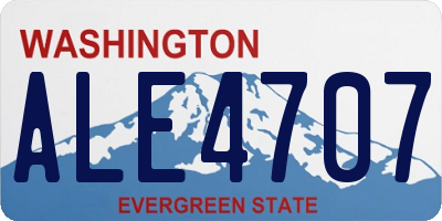 WA license plate ALE4707