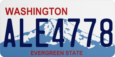 WA license plate ALE4778