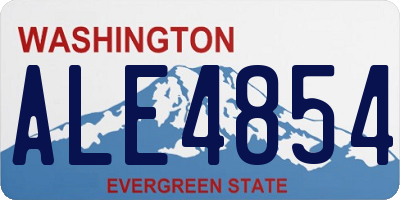 WA license plate ALE4854