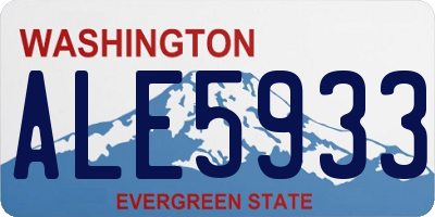 WA license plate ALE5933