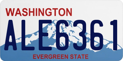 WA license plate ALE6361