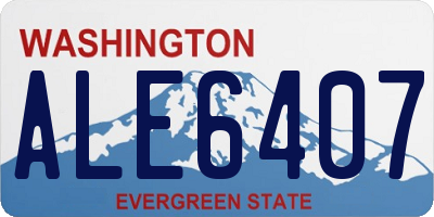 WA license plate ALE6407
