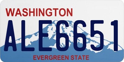 WA license plate ALE6651