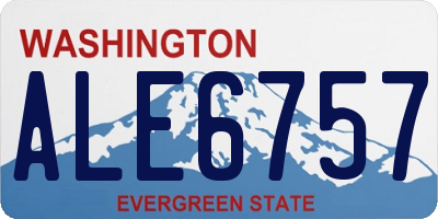 WA license plate ALE6757