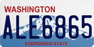WA license plate ALE6865