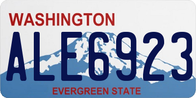 WA license plate ALE6923
