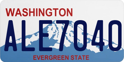 WA license plate ALE7040