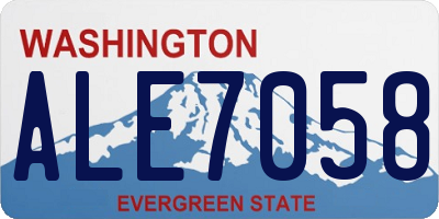 WA license plate ALE7058