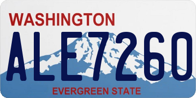 WA license plate ALE7260