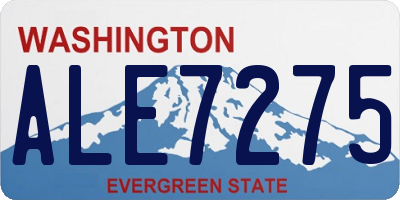 WA license plate ALE7275