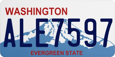 WA license plate ALE7597