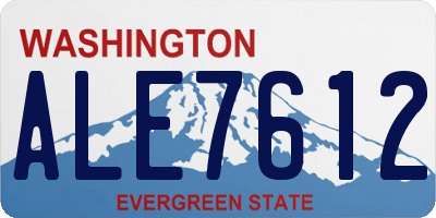 WA license plate ALE7612