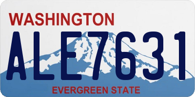 WA license plate ALE7631