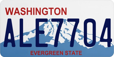 WA license plate ALE7704