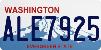 WA license plate ALE7925