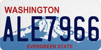 WA license plate ALE7966