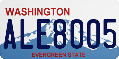WA license plate ALE8005