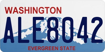 WA license plate ALE8042