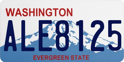 WA license plate ALE8125