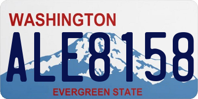 WA license plate ALE8158