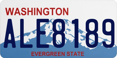 WA license plate ALE8189