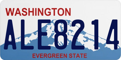 WA license plate ALE8214