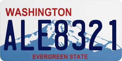 WA license plate ALE8321