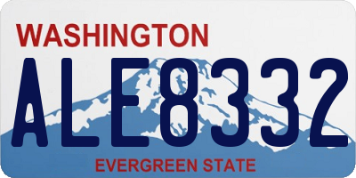 WA license plate ALE8332