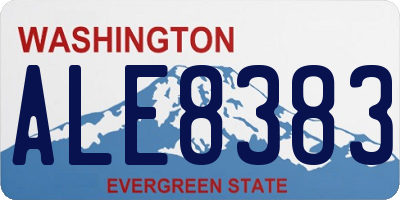 WA license plate ALE8383