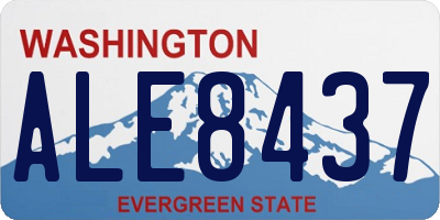 WA license plate ALE8437