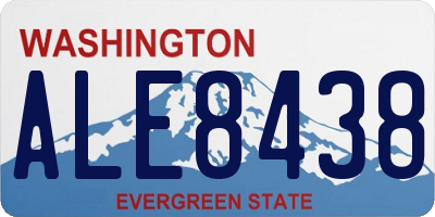 WA license plate ALE8438