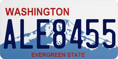 WA license plate ALE8455