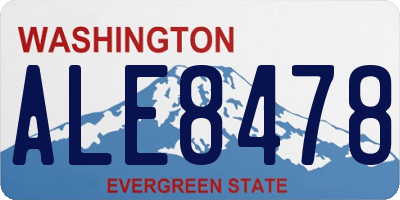 WA license plate ALE8478