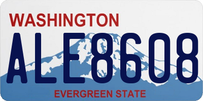 WA license plate ALE8608