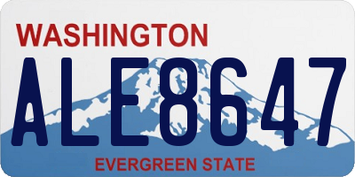 WA license plate ALE8647