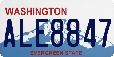WA license plate ALE8847