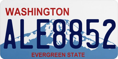 WA license plate ALE8852