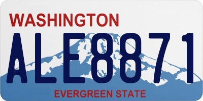 WA license plate ALE8871