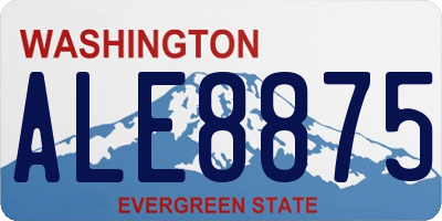 WA license plate ALE8875