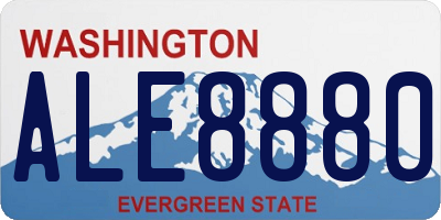 WA license plate ALE8880