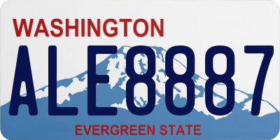 WA license plate ALE8887