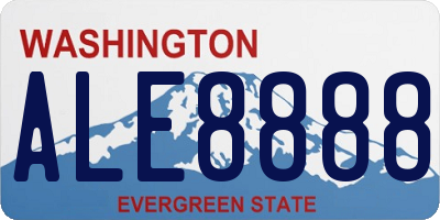WA license plate ALE8888
