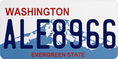 WA license plate ALE8966
