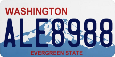 WA license plate ALE8988