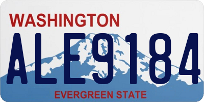 WA license plate ALE9184